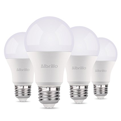 Albrillo A19 Light Bulb E26 LED Bulb 9W, 60 Watt Light Bulbs Equivalent 800 Lumen, Soft White Medium Base Bulb Smart Home Lighting No-Dimmable, 4 Pack