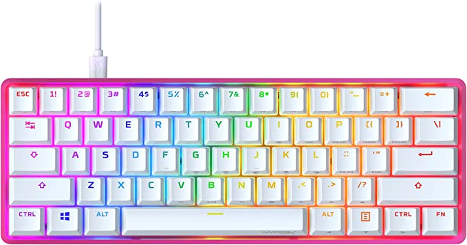 HyperX Alloy Origins 60 - Mechanical Gaming Keyboard - Ultra Compact 60% Form Factor - Linear Red Switch - Double Shot PBT Keycaps - RGB LED Backlit - NGENUITY Software Compatible - Pink