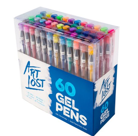 Gel Ink Pens 60-Unique-Colors - Medium-Point (0.8 mm) - Set of 60