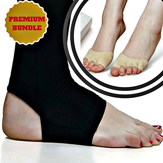 Copper Compression Recovery Ankle Sleeve   Half Toe Socks - For Men & Women. Recovery & Relief from Plantar Fasciitis, Heel Spur, Ankle Sprain and Tendonitis, Stiff and Sore Muscles & Joints - X-Large