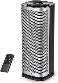 Dreo 16 Inch Electric Heater, 1800W Energy Efficient Space Heaters with Thermostat, 70° Oscillating Remote Control 3-Mode Tip-over & Overheat Protection, Silent Ceramic Fan Heater for Home, Solaris H2