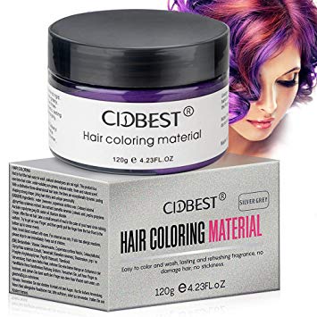 Hair Wax, Purple Hair Color Wax, Temporary Hair Mud Cream, Fresh and Natural Hairstyle Pomades, Natural Matte Hairstyle Hair Dye Wax for Daily use Party, Cosplay (Purple)