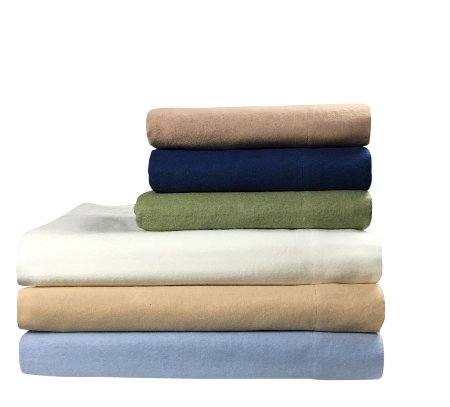 Flannel Fitted Sheet, Queen, Sage, Green, 100% Brushed Cotton, Heavy Weight, 160 Gsm, 1 Fitted Sheet (60"x80") Fitted Sage