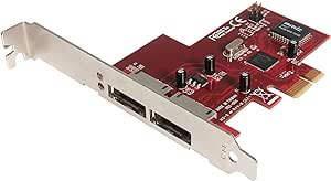 StarTech.com 2 Port PCI Express eSATA Controller Adapter Card - Dual Port PCIe eSATA Card w/Low Profile/Half-Height Bracket (PEXESATA2)