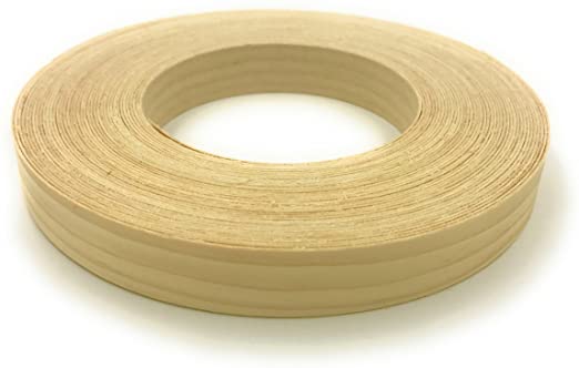 Edge Supply White Pine 3/4" X 50' Roll Preglued, Wood Veneer Edge Banding, Flexible Wood Tape, Easy Application Iron On with Hot Melt Adhesive. Smooth Sanded Finish. Made in USA.