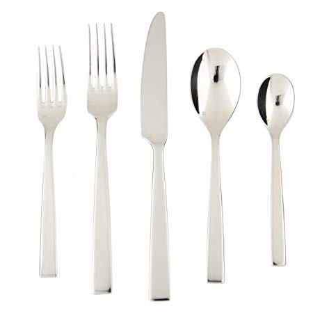 Fortessa Spada 18/10 Stainless Steel Flatware, 5 Piece Place Setting, Service for 1