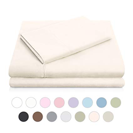 Woven Double Brushed Microfiber Super Soft Luxury Bed Sheet Set - Wrinkle Resistant - Twin Extra Long Size - Ivory
