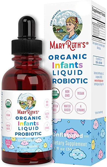 USDA Organic Liquid Probiotic Drops by MaryRuth's | 4 Month Supply | Probiotics for Digestive Health | Gut Health & Immune Support Supplement | Vegan | Non-GMO | Gluten Free | 1 Fl Oz