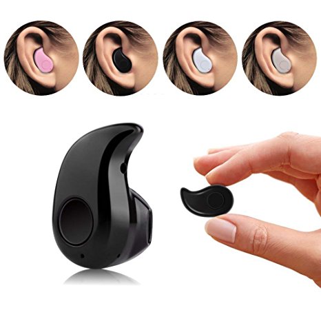 LAPOND Newest Smallest Wireless Invisible Bluetooth Mini Earphone Earbud Headset Headphone Support Hands-free Calling For iPhone Samsung Xiaomi Sony Lenovo HTC LG and Most Smartphone (Black)