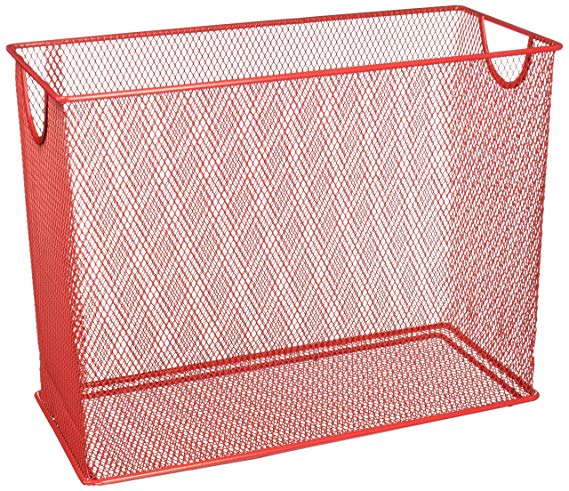 Honey-Can-Do OFC-04859 Mesh Table Top File, 5.5 x 12.5 x 9.87, Red