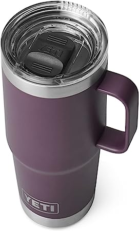 YETI Rambler 20 oz Travel Mug, Stainless Steel, Vacuum Insulated with Stronghold Lid, Nordic Purple