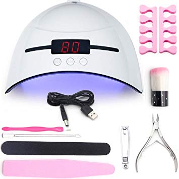 36W LED UV Nail Lamps Manicure Tool 8 Sets with 3 Timers Auto Sensor LED Digital Display USB Plug Nail Salon Starter Kits