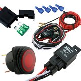 LAMPHUS CRUIZER Off Road ATVJeep LED Light Bar Wiring Harness Kit - 40 Amp Relay ONOFF Switch