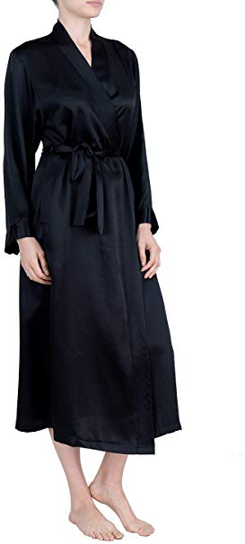 OSCAR ROSSA Women's Luxury Silk Sleepwear 100% Silk Long Robe Kimono