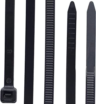 Extra Heavy Duty Cable Ties, Durable Nylon Cable Zip Ties,Large Plastic Cord Strap, 14 Inch Auto-Locking Wraps, 100pcs Per Package, 5X350-BLACK