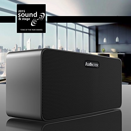 AudioGeek R400 Distortion-Free Aluminum Wireless Speaker (High-Fidelity) Bluetooth 4.0 / Dual Driver 10W Output (Powered by ClearSound Technology)