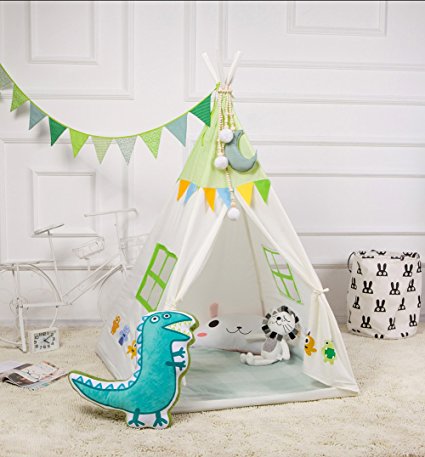 Kids Teepee Children Play Tent Children's Foldable Play House Tipi Wigwam Kids Room Decor for Indoor Outdoor Use Photo Prop Pictured
