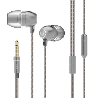 Headphones UiiSii HM7 In-ear Earphones with In-line Mic and Noise Isolating for iPhone iPod iPad MP3 Players Samsung Galaxy Nokia Htc etcSpace Gray