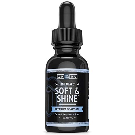 Iron Beard Soft & Shine Nourishing Beard Oil For Men with Argan Oil, Jojoba Oil, and Hemp Seed Oil to Strengthen, Soften, and Add Shine to Your Beard