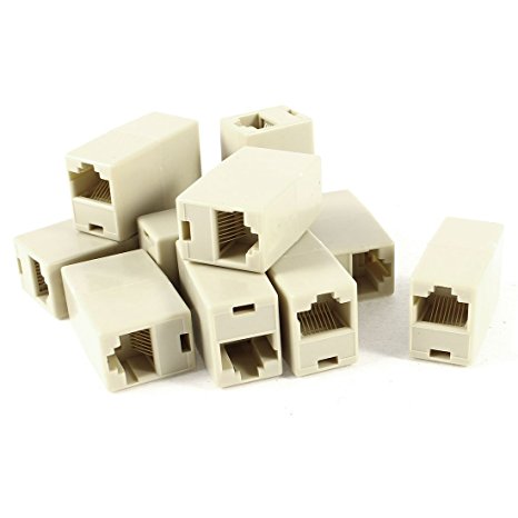 Coupler - TOOGOO(R) Beige RJ45 Female Network Inline Modular Coupler Extender 11 Pcs