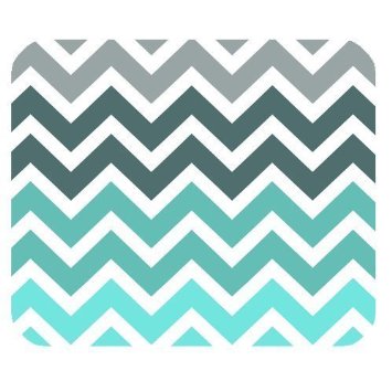 Gery Turquoise Chevron Mouse Pad Mousepad