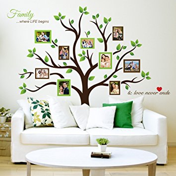 Timber Artbox Large Family Tree Photo Frames Wall Decal - The Sweetest Highlight of Your Home and Family