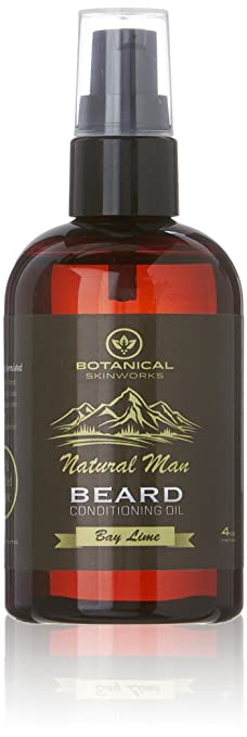 Botanical Skin Works Natural Man Bay Lime Beard Oil, All Natural Beard Conditioner, 4 oz.