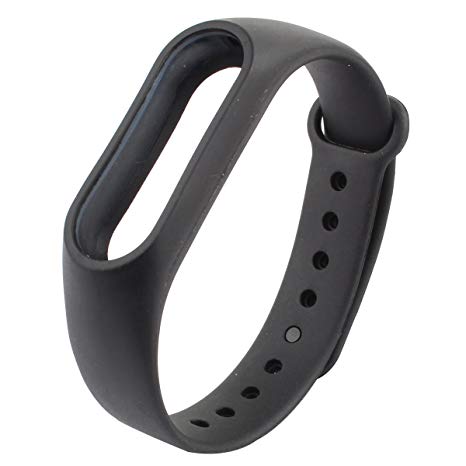 Xiaomi Mi Band 2 Adjustable Replacement Silicone Wristband Strap Waterproof HR Band Black