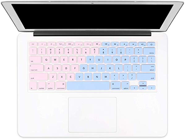 Batianda New Ombre Color Keyboard Cover Protector Silicone Skin for Old MacBook Air 13" MacBook Pro 13" 15" 17" (with or w/Out Retina Display) - Pink to Blue