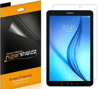 Samsung Galaxy Tab E 96 inch Screen Protector 3-Pack Supershieldz Anti-Bubble High Definition Clear Shield  Lifetime Replacements Warranty- Retail Packaging