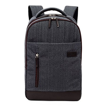 Kingslong Retro School Bag 15.6 Inch classic Business Laptop Backpack Shoulder Student Bag Casual Travel Daypack for Women & Men Durable Linen (blue)