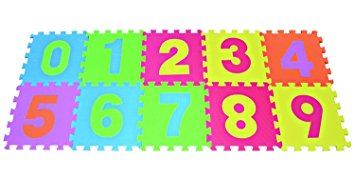 Numbers Puzzles Play Mat 10-tile Colorful EVA Foam Kids Floor by Poco Divo