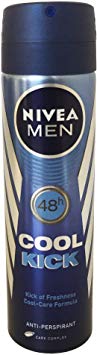 Nivea Cool Kick Deo for Men Spray 48 Hr Antiperspirant 150ml (Pack of 6)   Our Travel Size Perfume