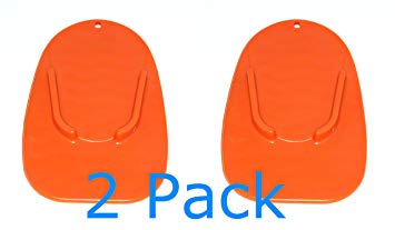 MOTORCYCLE KICKSTAND 2 Pack PLATE BIKER'S KICK STAND PAD ORANGE (FREE SHIPPING)