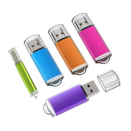 16GB USB Stick, KEXIN 5PCS USB 2.0 Memory Sticks USB Pen Flash Drive Thumb Drive (Blue,Purple,Hot-Pink,Green,Orange)