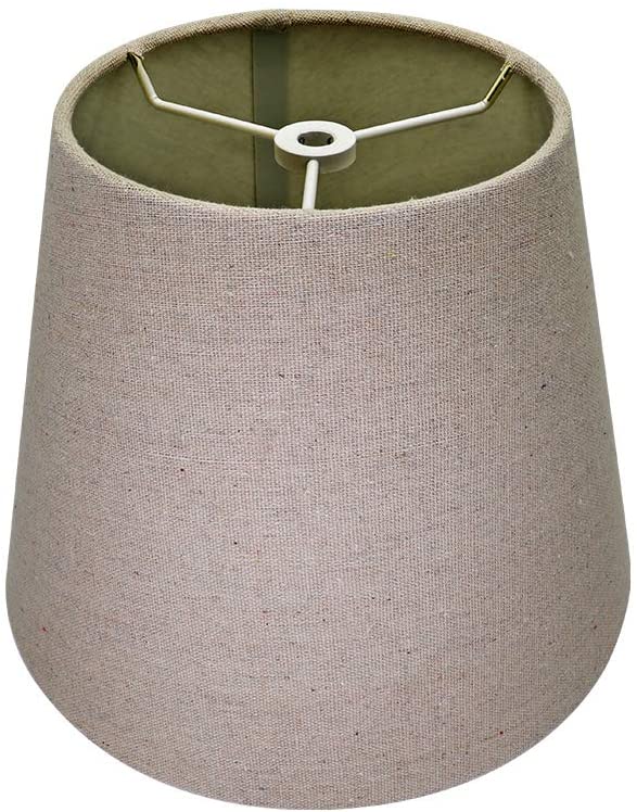 Brown Lamp Shade,Alucset Barrel Fabric Small Lampshade for Table Lamp and Floor Light,6x10x7.5 inch,Natural Linen Hand Crafted,Spider (Brown)
