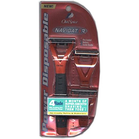 Old Spice Navigator, Power Disposable, 1 Disposable Power Handle, 3 4-Blade Razor Heads