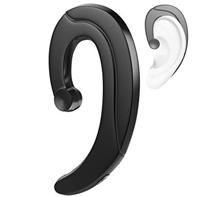 Bluetooth Headphones Non Ear Plug Wireless Bluetooth Headset Small Noise Cancelling Earbuds Ear-Hook Painless Wearing Sport Earphones for iPhone and Android Smartphones