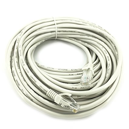 Pasow Cat5e Ethernet Patch Cable RJ45 Computer Networking Cord Lan Network Cable (Gray, 60 Feet (20 Meters))