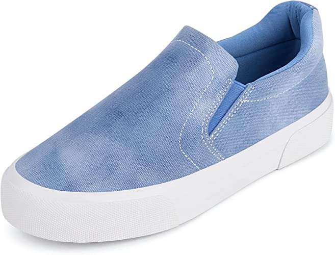 JENN ARDOR Womens Slip On Sneakers Fashion Canvas Shoes for Women Low Top Casual Shoes Comfortable Walking Flats