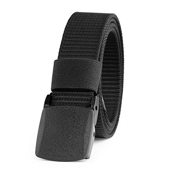 JASGOOD Unisex Nickel Free Belt 1.5 In Nylon Adjustable Web Belt with Plastic Buckle