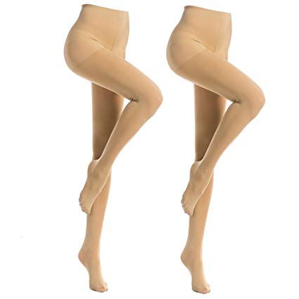 MANZI Women's 2-6 Pairs Opaque Control Top Tights Comfort Stretch 70 Denier Pantyhose