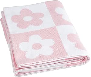 PHF 100% Cotton Knit Baby Blanket, Reversible Swaddle Receiving Knit Blankets for Boys and Girls, Toddler Blankets Ultra Soft and Cozy for Newborns Infants & Toddlers, 30 x 40 Inches, Floral