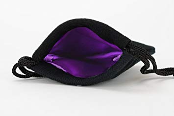 Small Dice Bag 3.75x4 Inch |Velvet High Quality Double Stitched Snag Proof Satin Lining | Holds 21 Dice Comfortably | Purple Interior With Black Exterior | Super Sturdy – Perfect For Small Sets | Lifetime Guarantee