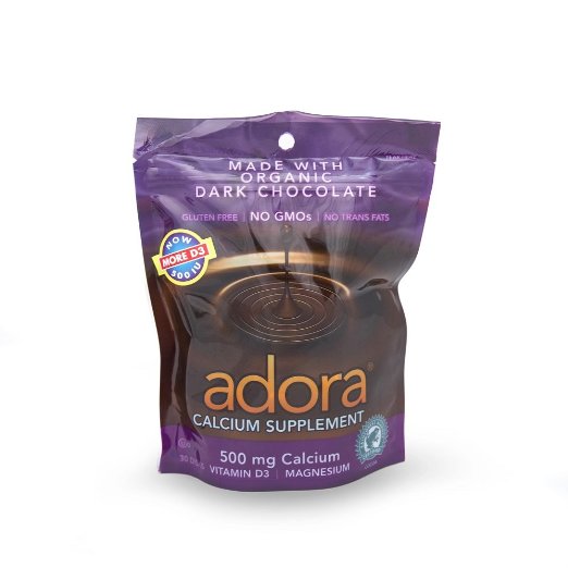 Adora - Calcium Supplement Dark Chocolate, 30 ct (Pack of 3)