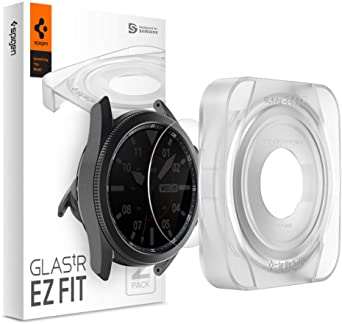 Spigen Tempered Glass Screen Protector [Glas.tR EZ FIT] designed for Samsung Galaxy Watch 3 (45 mm) - 2 Pack