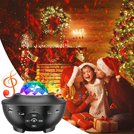 Star Projector & Night Light Projector, Galaxy Light Projector for Bedroom, Kids, with 10 Lighting Modes, Bluetooth Speaker, Remote Control, Sound-Activated and Auto-Off Timer, Perfect Decor Gifts