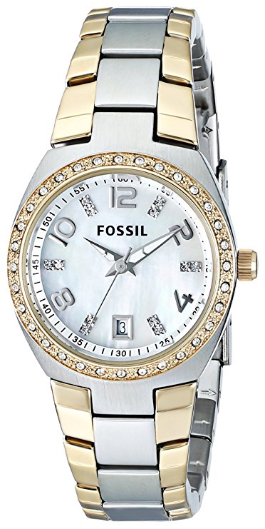 Fossil Women's AM4183 Serena Two-Tone Stainless Steel Watch with Link Bracelet