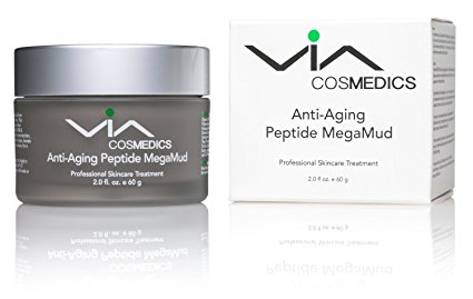 VIA MEGAMUD | Anti-Aging Peptide Mud Mask | Rejuvenating Spa Facial with Matrixyl, Argireline, Hyaluronic Acid, Botanical Antioxidants | Visibly Extracts Impurities, Treats Lines, Smooths Skin