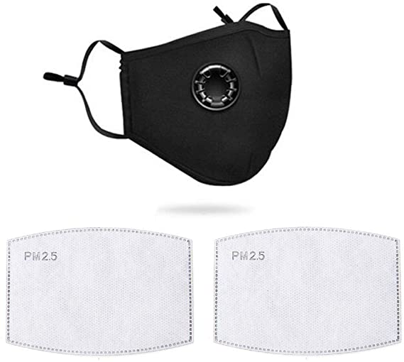 Reusable Face Masks with Breathing Valve Dust Mask Unisex Adult Fashion Breathable Half Face Masks for Outdoor Indoor - Pattern Mask (pink no pattern) (black)